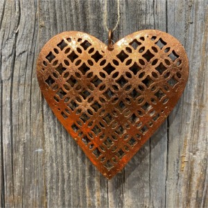 Coeur  en métal couleur cuivre