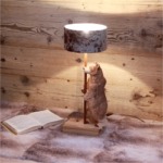 Pied de lampe collection COP'OW et son ours en bois